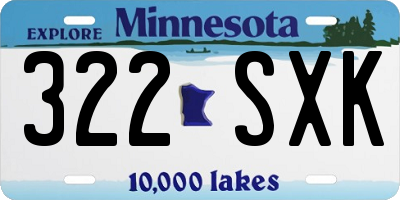 MN license plate 322SXK