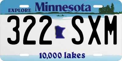 MN license plate 322SXM
