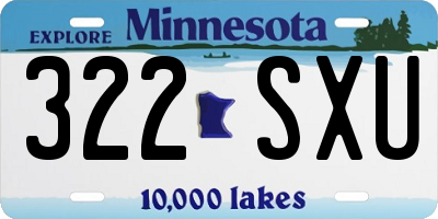 MN license plate 322SXU