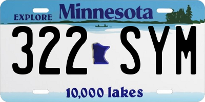 MN license plate 322SYM