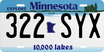 MN license plate 322SYX