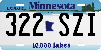 MN license plate 322SZI