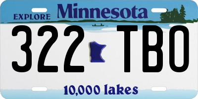 MN license plate 322TBO