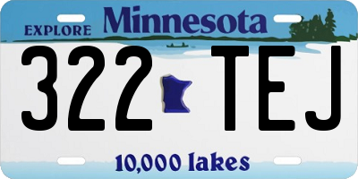 MN license plate 322TEJ