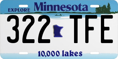 MN license plate 322TFE