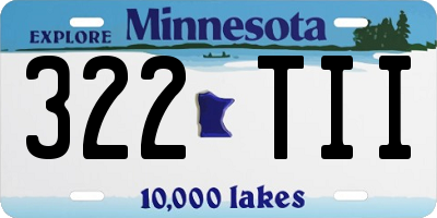 MN license plate 322TII