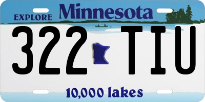 MN license plate 322TIU