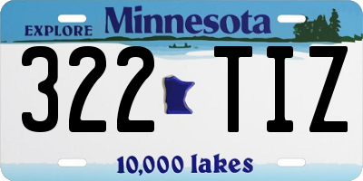MN license plate 322TIZ
