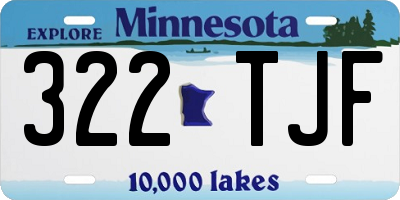 MN license plate 322TJF
