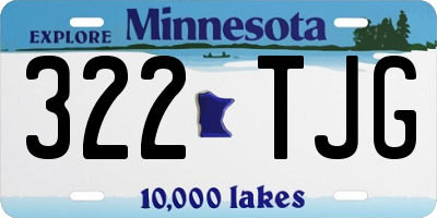 MN license plate 322TJG