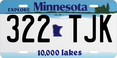 MN license plate 322TJK