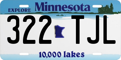 MN license plate 322TJL