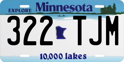 MN license plate 322TJM