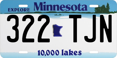 MN license plate 322TJN