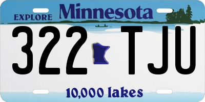 MN license plate 322TJU