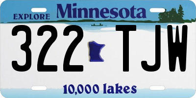 MN license plate 322TJW