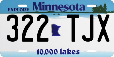 MN license plate 322TJX