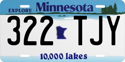 MN license plate 322TJY