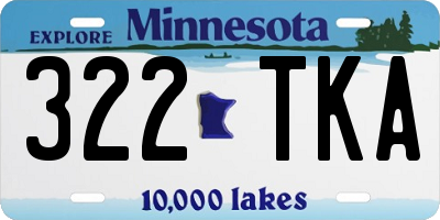 MN license plate 322TKA