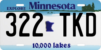 MN license plate 322TKD