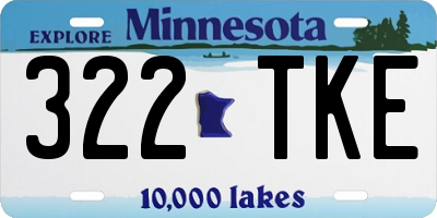 MN license plate 322TKE