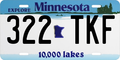 MN license plate 322TKF