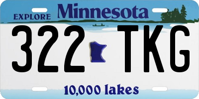 MN license plate 322TKG