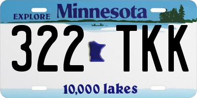 MN license plate 322TKK