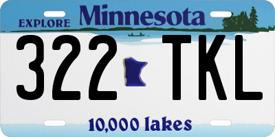 MN license plate 322TKL