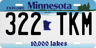 MN license plate 322TKM