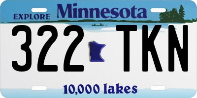 MN license plate 322TKN