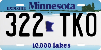 MN license plate 322TKO