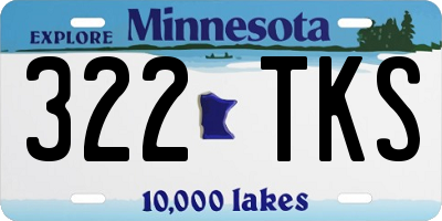 MN license plate 322TKS