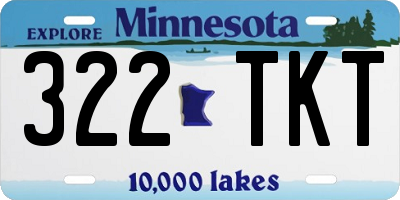 MN license plate 322TKT