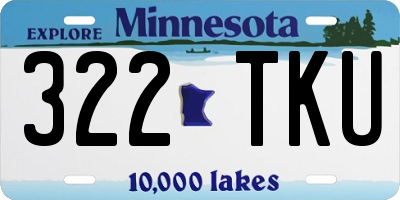 MN license plate 322TKU