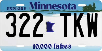 MN license plate 322TKW