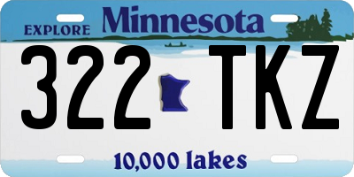 MN license plate 322TKZ