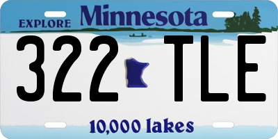 MN license plate 322TLE