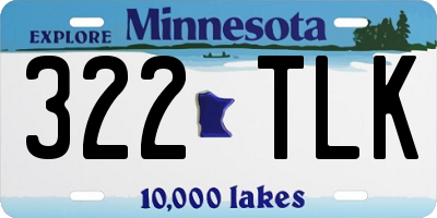 MN license plate 322TLK