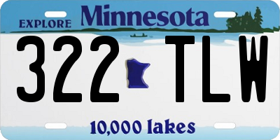 MN license plate 322TLW