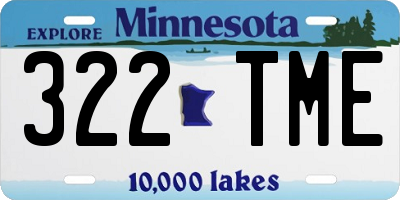 MN license plate 322TME