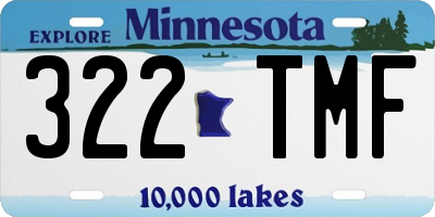MN license plate 322TMF
