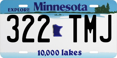 MN license plate 322TMJ