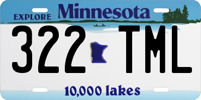 MN license plate 322TML