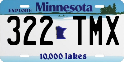MN license plate 322TMX