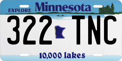MN license plate 322TNC