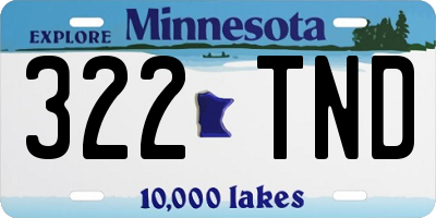 MN license plate 322TND