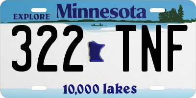 MN license plate 322TNF