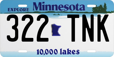 MN license plate 322TNK
