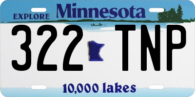 MN license plate 322TNP